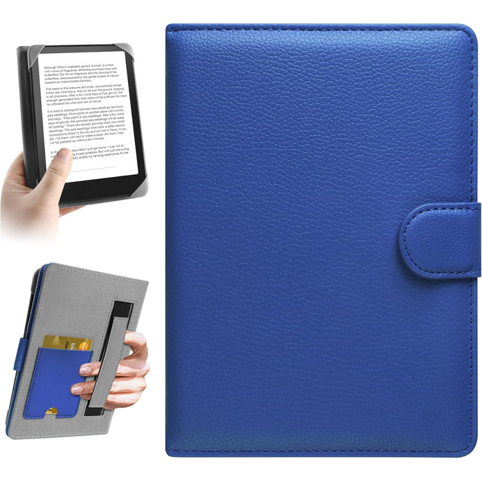 Чохол для електронного читача 6-7 дюймів: Pocketbook, Tolino, Sony, Kindle, Kobo. Захисний чохол з екошкіри, зелений (блакитний)