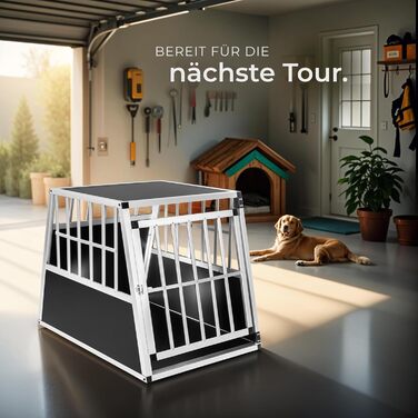 Транспортна переноска для собак tectake® XL, алюмінієва, для 2 собак, 97 x 90 x 69,5 см