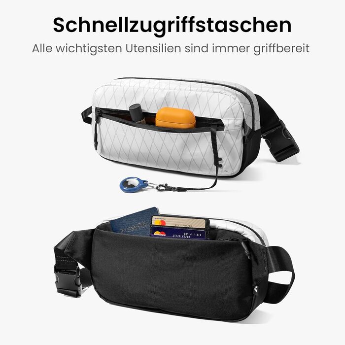 tomtoc Сумка на плече Sling Bag 3.5L з RFID-захистом - водонепроникна, для Switch, iPad mini, EDC, подорожі | X-pac White