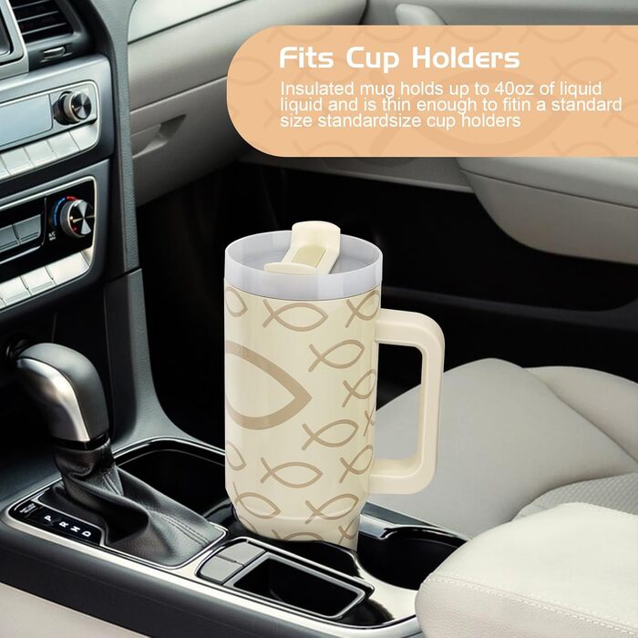 Термокружка WALLFID 40oz з нержавіючої сталі, вакуумна ізоляція, з кришкою, 3 трубочки та щітка для чищення, для гарячих та холодних напоїв, ідеальна для кави, чаю, смузі та іншого