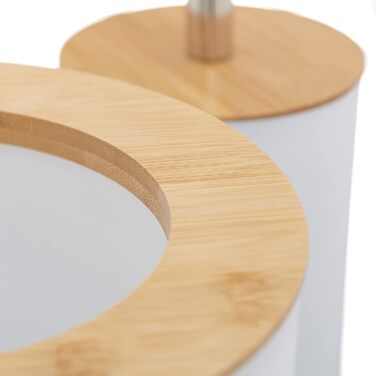 Набір для ванної кімнати Relaxdays, 6 предметів: аксесуари з пластику та бамбука, повний комплект