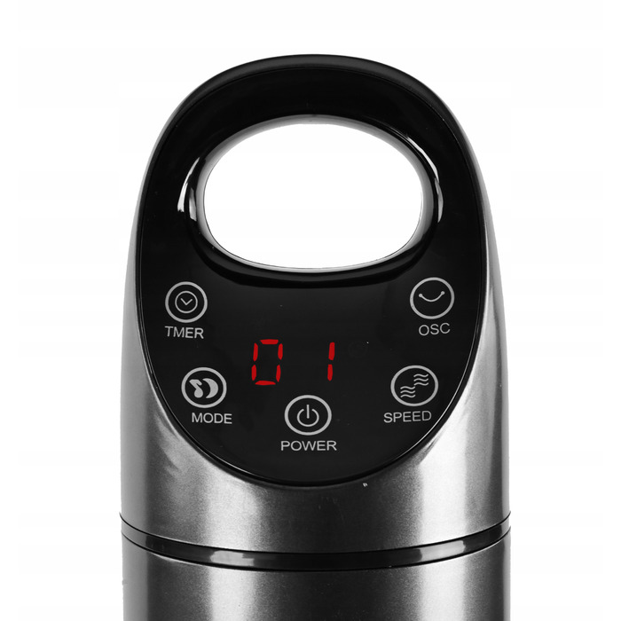 Колонний вентилятор Powermat SATIN TOWER-80, сріблястий/сірий