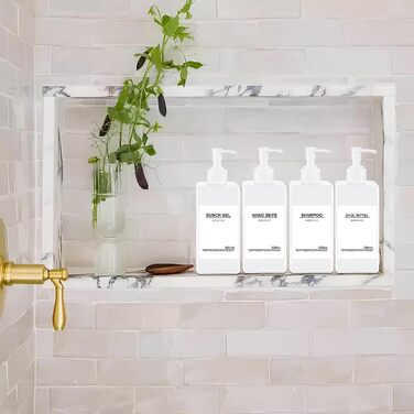 Набір дозаторів для мила Roselee (4 шт.), 300 мл, пластик, для кухні та ванної кімнати