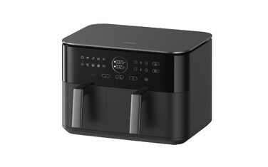 Фритюрниця Xiaomi Dual Zone 10л, 2 камери (3.5л + 6.5л), 230°C, синхронізація, 9 режимів, 2700W, без олії, сенсорне управління, чорна
