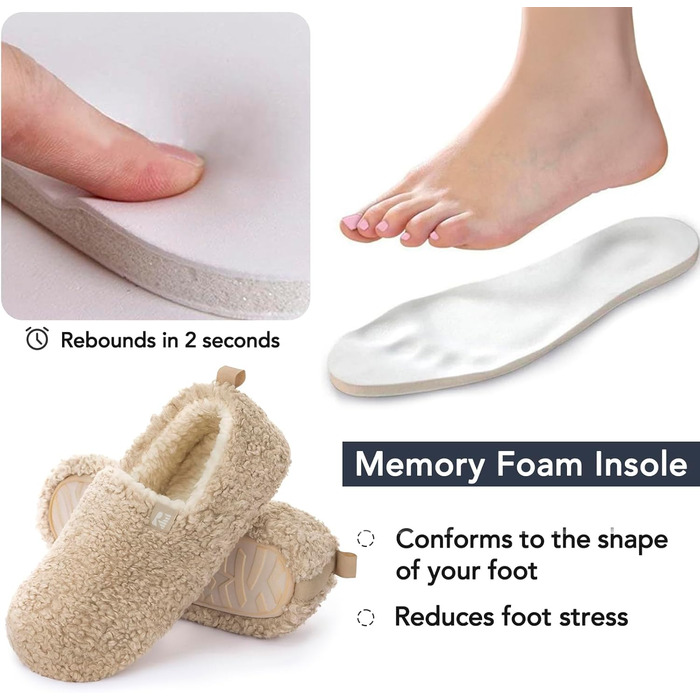 Жіночі домашні тапочки RockDove Puff-Ease з штучного хутра, закритий задок, 38 EU, бежеві