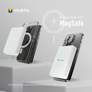 Повербанк VARTA Power Bank Energy 10000 mAh, 20W, USB-C та USB-A, Li-Polymer, з функцією Pass-Through, для 3 пристроїв, LED-індикація, білий