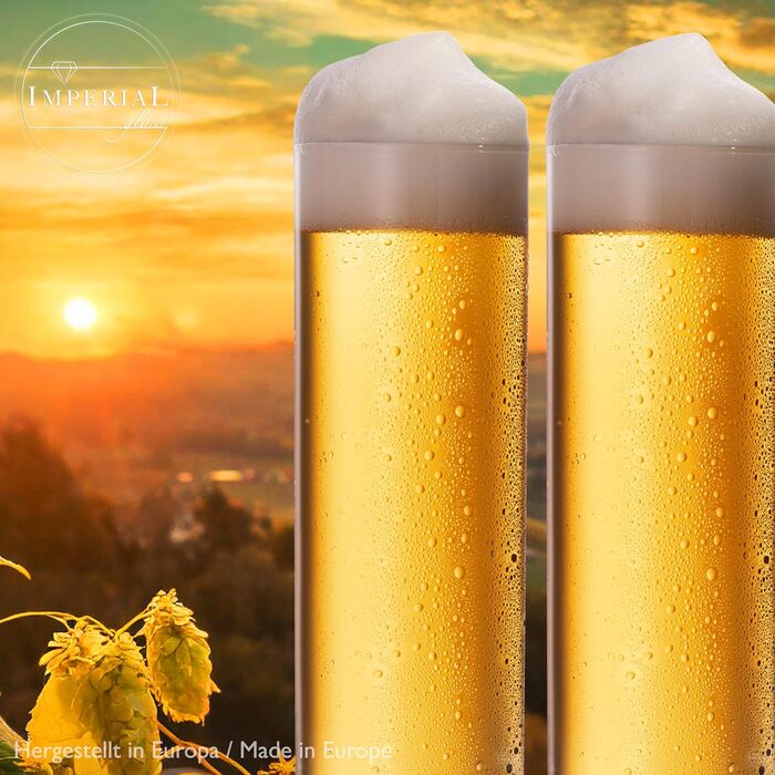 Набір склянок для пива Kölsch Imperial 6 шт, 200 мл (max 250 мл), скляні, для пива, стійкі до посудомийної машини
