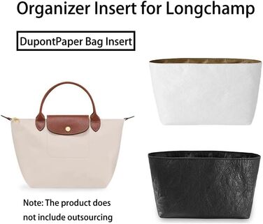 Вкладиш-органайзер D.DUO для сумки Longchamp, водонепроникний, з паперу Дюпон, білий, великий