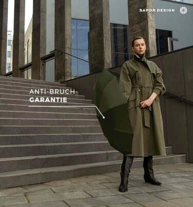 Sapor Design Premium Umbrella with Lotus Effect | Stormproof, windproof, open/close automatic | Elegant & stylish umbrella | Stylish compact umbrella (Umbrella) | ICONIC Black - Iconic