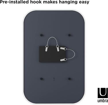 Дзеркало настінне Umbra Hub, 61 см, біле - для передпокою, ванної кімнати, вітальні