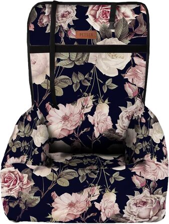 Крісло для собак у машину Petsen з іменем, корзина для собак, автоліжко для маленьких собак, автоліжко з іменем (Рожеве)