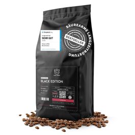 Кава в зернах King's Coffee Black Edition Crema Intense, міцна арабіка для автоматичних та ріжкових кавомашин, низька кислотність, обсмаження в Італії, 1 кг