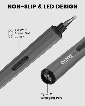Набір мініатюрної електричної викрутки TANYO 51 в 1 з акумулятором 400mAh, LED-ліхтариком, для ремонту iPhone, ноутбуків, окулярів, годинників (чорний)