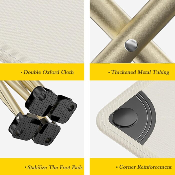 Зручний складаний стілець для кемпінгу та відпочинку на природі (хакі, 33 см)