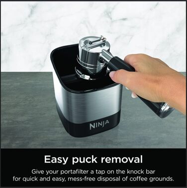 Ninja Luxe Cafe Knock Box - Espresso Puck Disposal Container for Coffee Machines - Holds 10 Double Shots