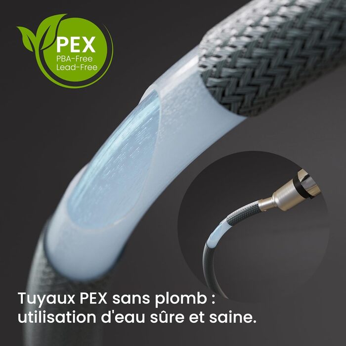 Кран кухонний CECIPA X203B чорний з висувною лійкою, 360° обертання, двома режимами струменя, з нержавіючої сталі