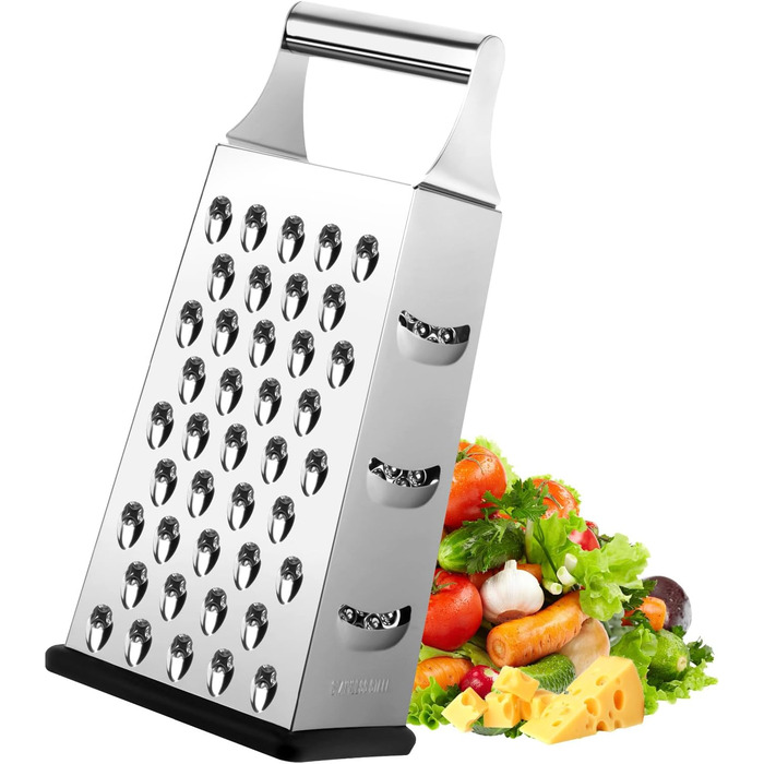 Тритаска решітка з нержавіючої сталі: універсальна тертка для овочів, сиру та картоплі з антиковзким дном