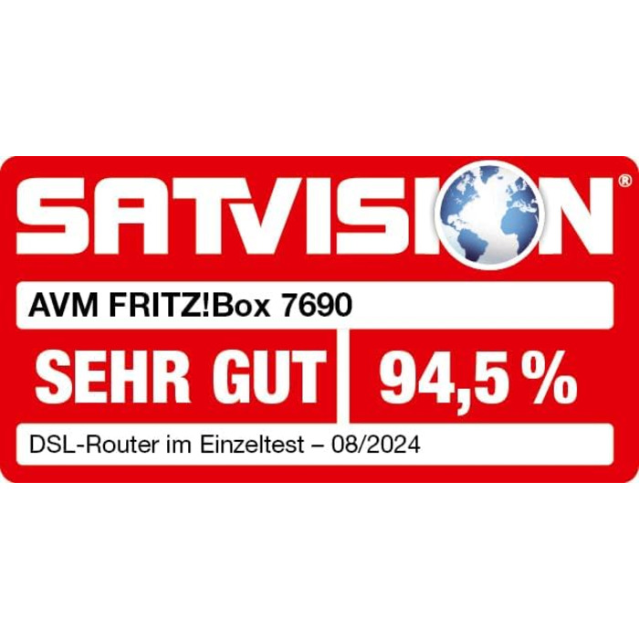 Роутер FRITZ!Box 7690: Wi-Fi 7, DSL, VDSL, ADSL, Mesh, DECT, підтримка швидкості до 300 Мбіт/с