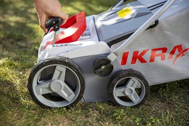 IKRA Elektro Scarifier Lawn Aerator IEVL 1838, 40l Collection Basket, Working Width 38cm, Adjustable Working Depth