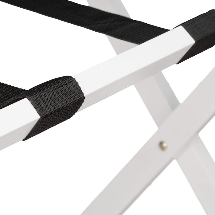 Relaxdays Folding Luggage Rack, Wooden Baggage Rack, HBT: 54.5 x 66 x 44 cm, Suitcase Stool for Hotel & Home, (White)