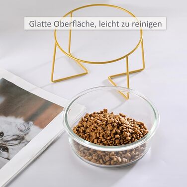Підвищена годівниця для собак з скла - годівниця для собак з металевим підставкою - миска для їжі та води для маленьких та середніх собак та великих котів - 800 мл скляна велика