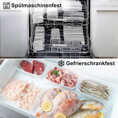 Набір контейнерів для зберігання Haushaltszauber® XXL (42 шт.) | Герметичні контейнери для продуктів | Без BPA, стекуються, прозорі | Для кухні, холодильника та морозильника