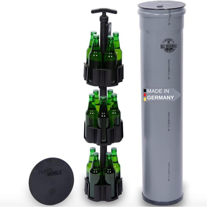The Original! (without elevator) I Outdoor Ground Pit Beer Cooler I Up to 15 Different Bottles (0.33/0.5 l) I Easy Installation I Robust Materials I Includes Game