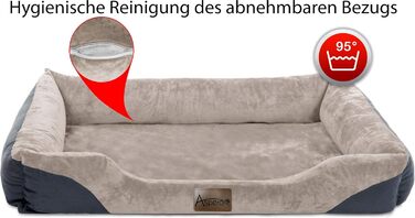 Крісло-ліжко для собак - м'яке ліжко-кошик з високим бортиком, 40x50 см, бежеве