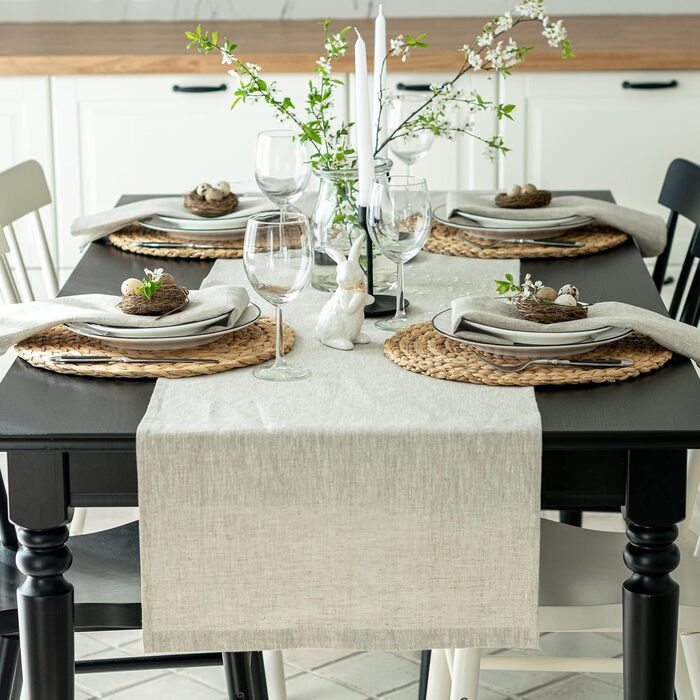 Varvara Home 6 Linen Napkins - 6 Cloth Napkins Linen Napkins - Natural Linen Napkins - Linen Napkins Beige 6-Pack 45x45 cm