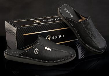 Чоловічі домашні тапочки Estro з натуральної шкіри, 43 EU - комфорт та стиль