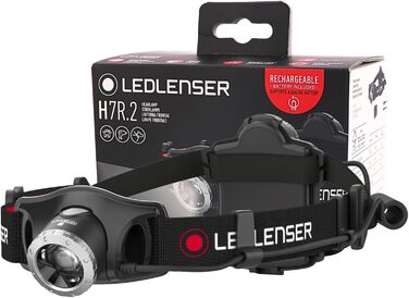 Налобний ліхтар Ledlenser H7R.2, LED, акумуляторний, 300 люмен, фокусування, USB зарядка, червоне світло, дальність 160 м