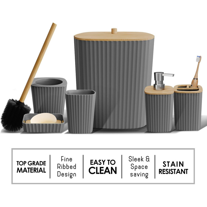 Набір аксесуарів для ванної кімнати Clara Clark Bad-Set Hunter Green (6 предметів)