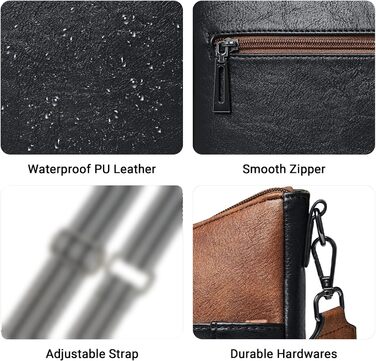 Сумка жіноча через плече Shrrie, екошкіра, чорно-коричнева, з ременем, для подорожей