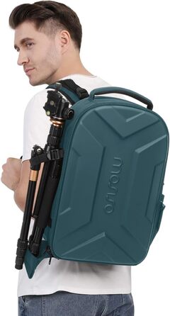 MOSISO Рюкзак для камери, DSLR/SLR/беззеркальної фототехніки, водонепроникний, з кріпленням для штатива, відділення для ноутбука 15-16 дюймів, сумісний з Canon/Nikon/Sony, блакитно-зелений