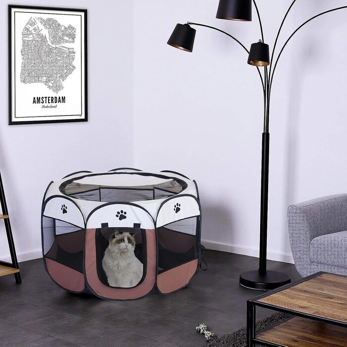 Вольєр для тварин Faltbar (складний) 74x74x43 см - вольєр для собак, котів, кроликів та інших дрібних тварин. Оксфордська тканина, Pop-up система, для використання в приміщенні та на вулиці