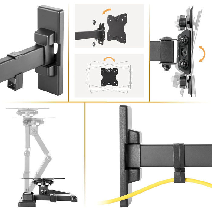Настінне кріплення для монітора/телевізора RICOO S3911 13-34 дюйми VESA 75x75/100x100 поворотне