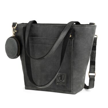 Сумка жіноча шкіряна через плече Berliner Bags Verona, велика шопер-сумка з YKK-блискавкою, темно-сіра