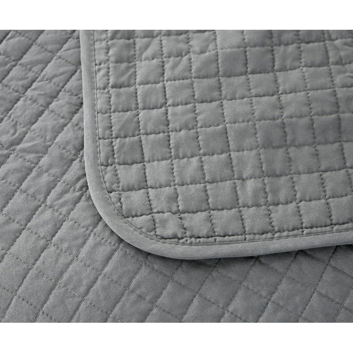 Покривало на ліжко WOLTU з ефектом декілька кольорів, 220x240 см, сірий, двостороннє, стегане