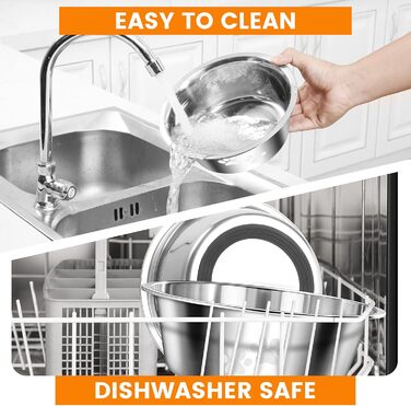 PETTOM Миски для собак з нержавіючої сталі, 2 шт. (3120 мл), миска для корму для собак великих, середніх та маленьких порід, миска для води з неслизьким силіконовим дном, розмір M - 21 см, срібний колір