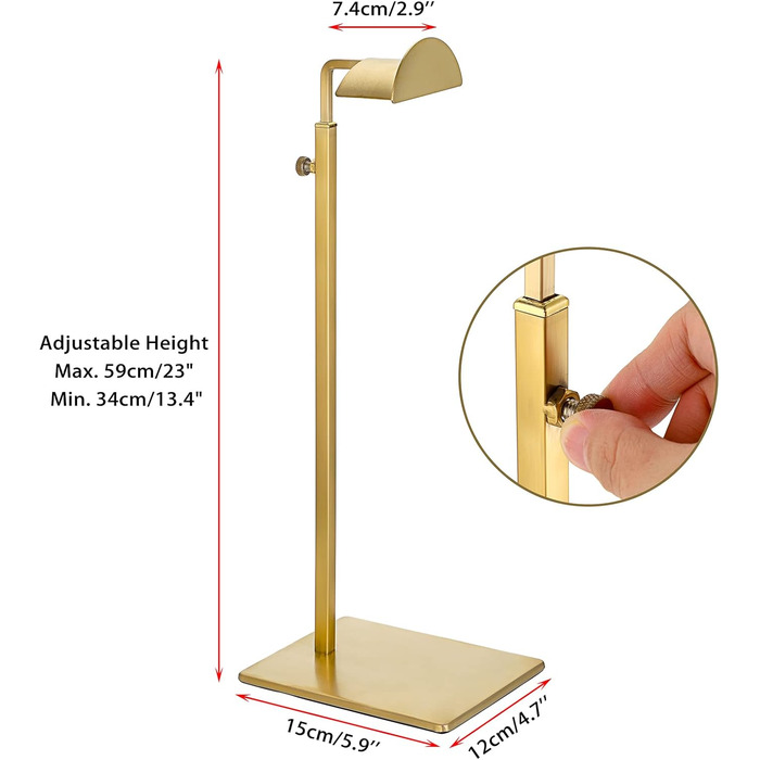 TOLIDA 2 Pack Metal Handbag Stand Gold Handbag Holder with Adjustable Height, Large D-Head Purse Stand for Women Girls for Bag, Hats, Wallet, Props