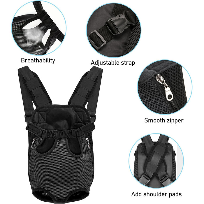 Рюкзак для вигулу собак та котів, регульований, складаний, з блискавкою (M)