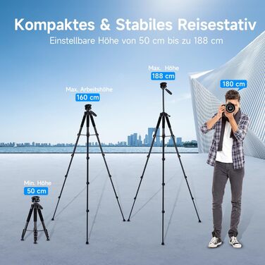 Штатив Rollei Compact Traveler Star S4, 188 см, легкий, з кульковою головкою для DSLR та смартфонів
