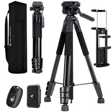 Алюмінієвий штатив для камери та смартфона K&F Concept S254A3+BV01, висота 172 см, легкий дорожній тримач для Canon, Nikon, Sony, DSLR, планшетів, з сумкою