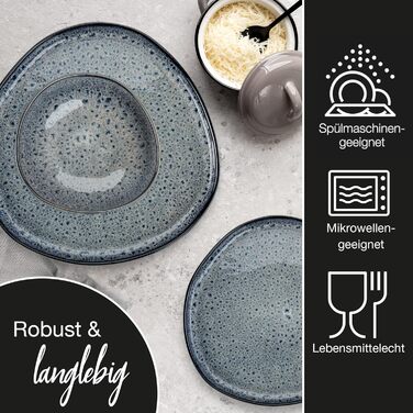 Набір органічних мюслі-мисок Moritz & Moritz (6 шт.), сірий колір, 500 мл, кераміка, сучасний дизайн, стійкі до миття в посудомийній машині