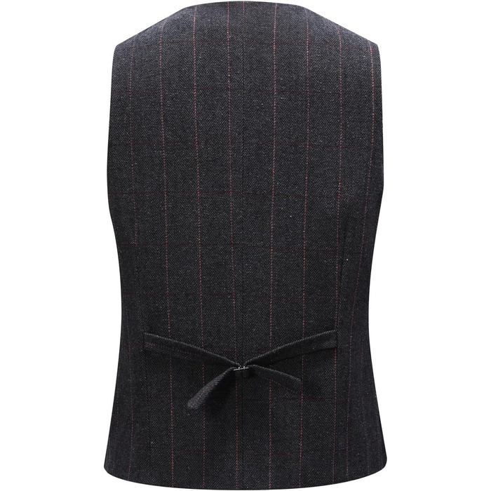 Чоловіча жилетка в клітинку 'Риб'яча клітка' - костюмна жилетка, чорна, розмір XXL