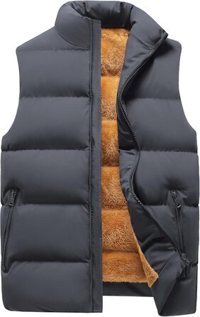 Чоловіча зимова жилетка AIEOE з підкладкою, стьобана жилетка з коміром-стійкою, без рукавів, синього кольору, розмір S