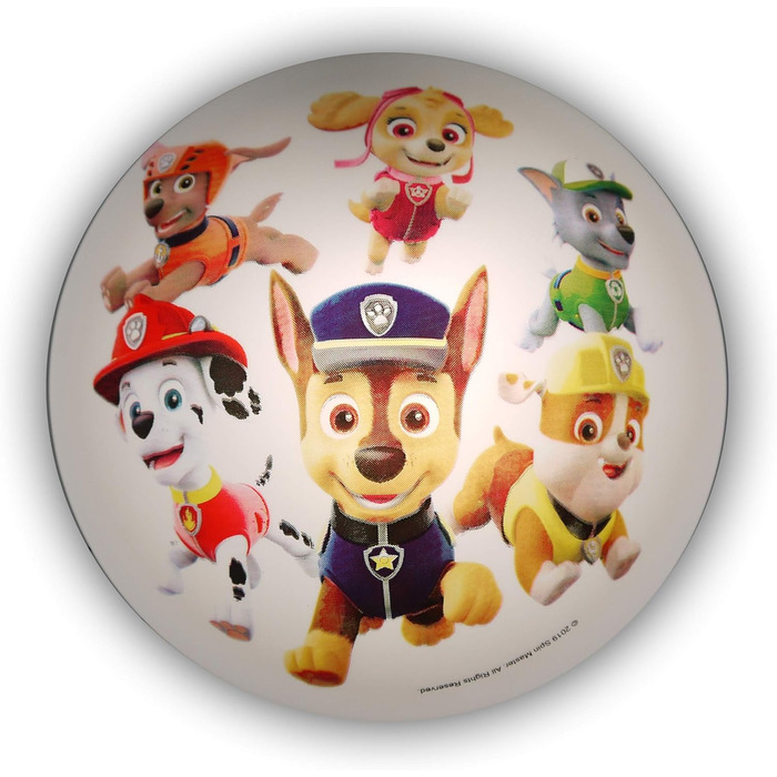 Дитяча стельова лампа Paw Patrol, пластик, E27, 36 см, для дітей, Маршал, Чейз, Скай