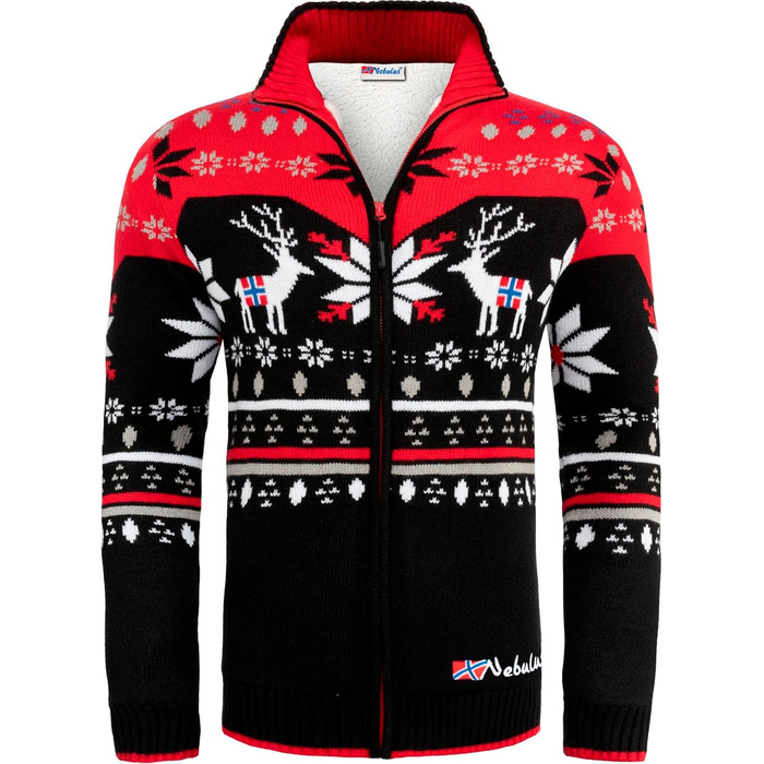 Чоловіча в'язана жилетка Nebuus SVERRE, тепла та практична жилетка (S, чорно-червоний)