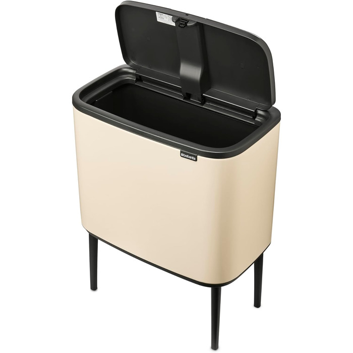 Сміттєвий бак Brabantia Bo Touch Bin на 36 л, металевий, білий, з внутрішнім відром (54 x 32 x 68 см)