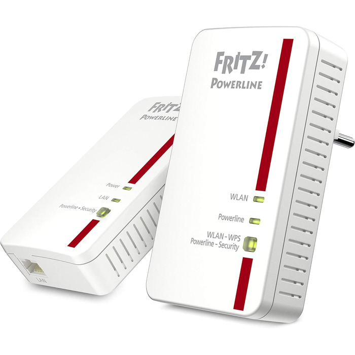 Набір FFRITZ!Powerline 1240E/1000E WLAN: Wi-Fi точка доступу, 1200 Мбіт/с, для медіа-стримінгу та NAS, білий